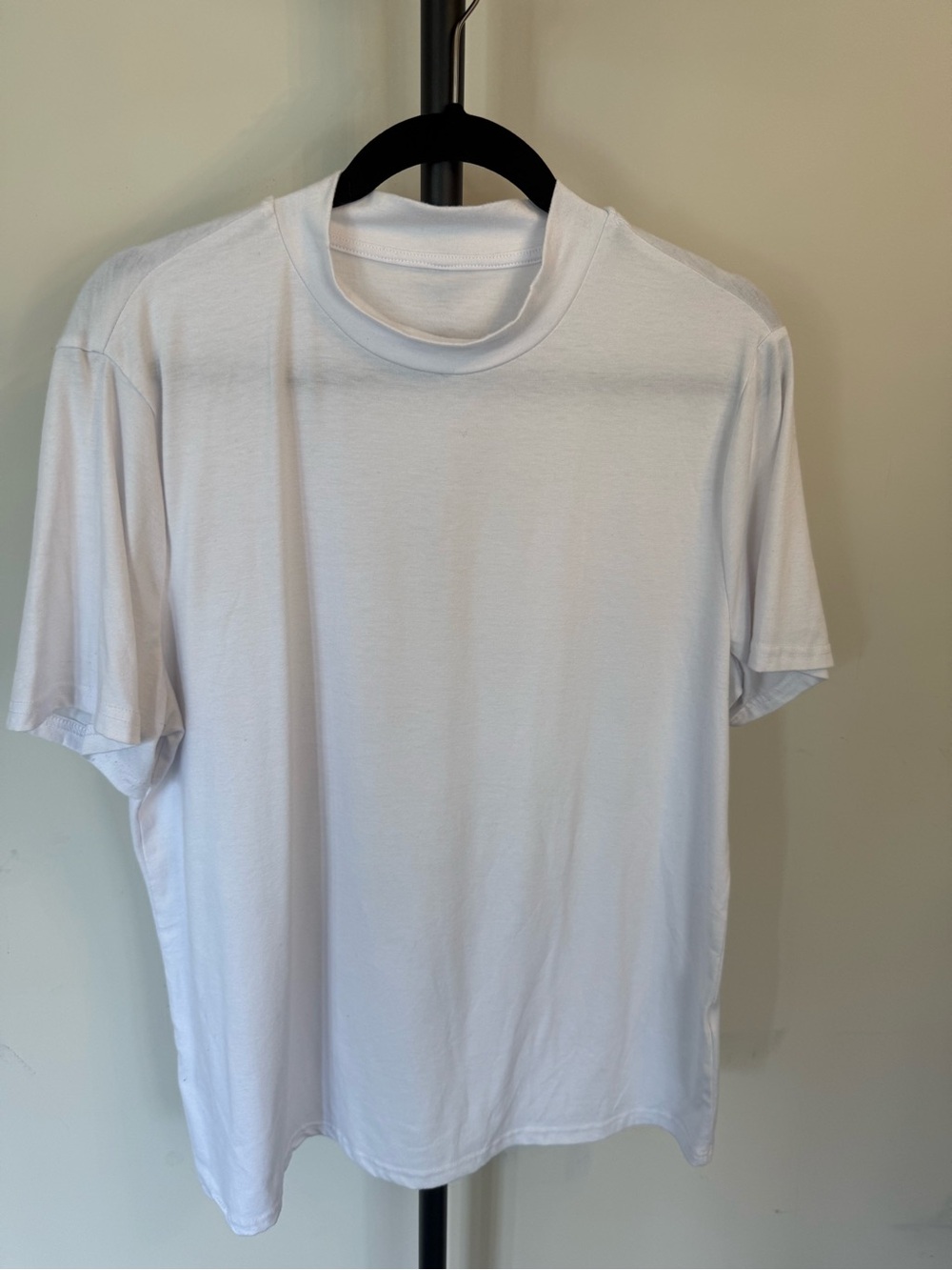 3/$10 White Short-Sleeve Movk Neck T-Shirt